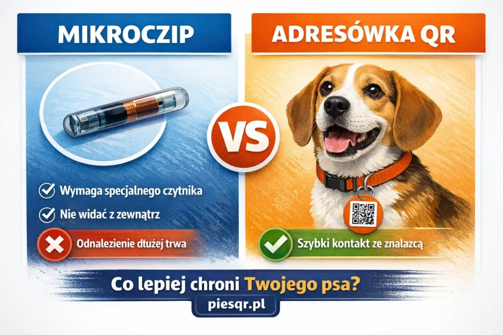 Czy mikroczip wystarczy? Mikroczip vs adresówka QR – co lepiej chroni psa?