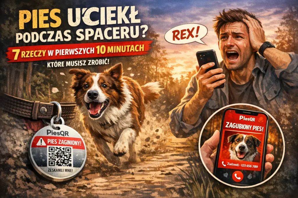 Pies uciekł podczas spaceru? 7 rzeczy, które musisz zrobić w pierwszych 10 minutach
